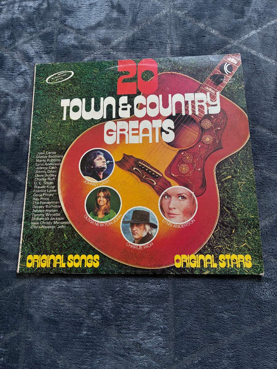 20 Town & Country Greats 12" Vinyl LP Record, 1974, K-Tel Ne 302