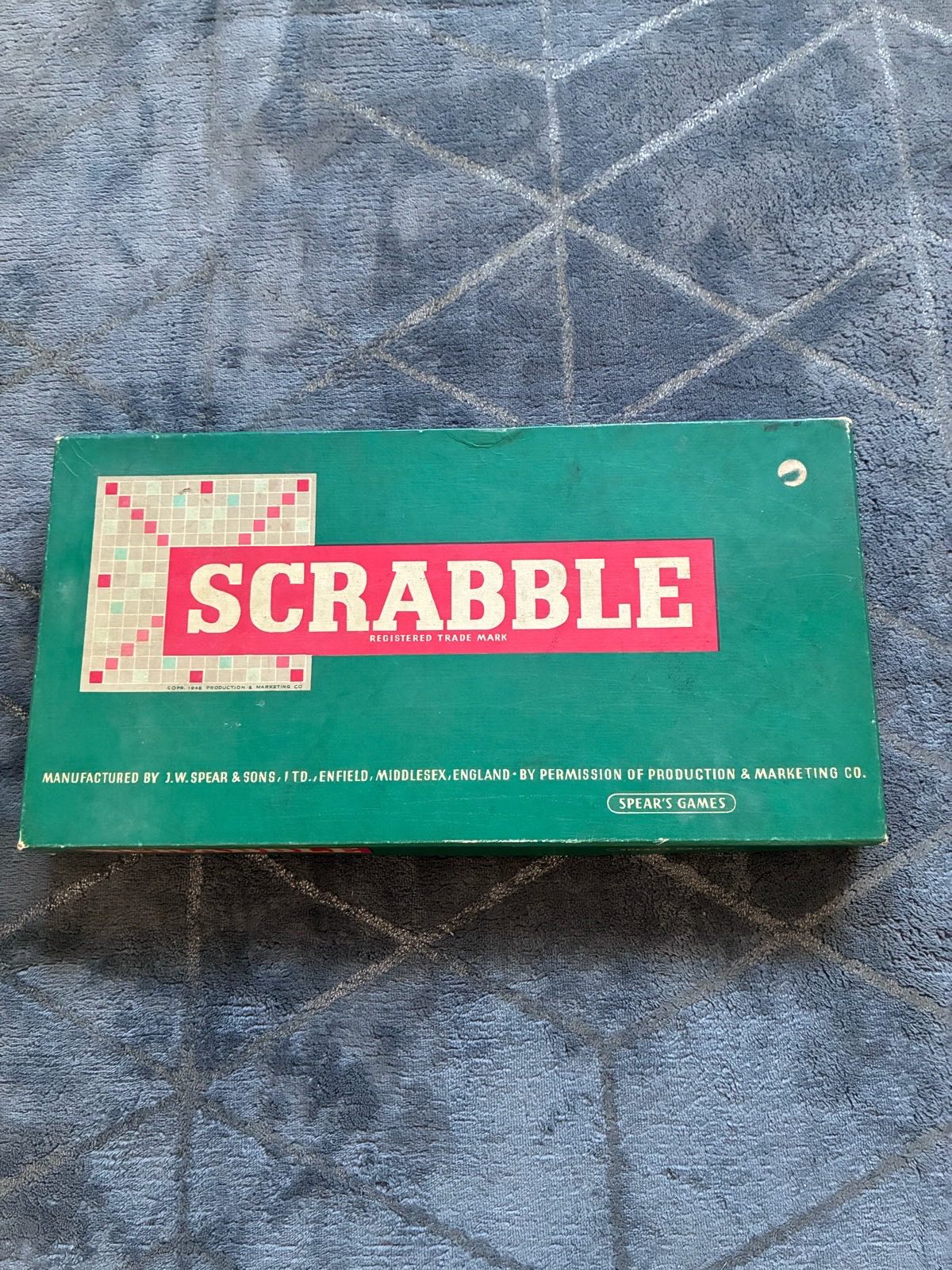 Vintage 1955 Scrabble Board Game J.W. Spear & Sons Enfield Middlesex Complete