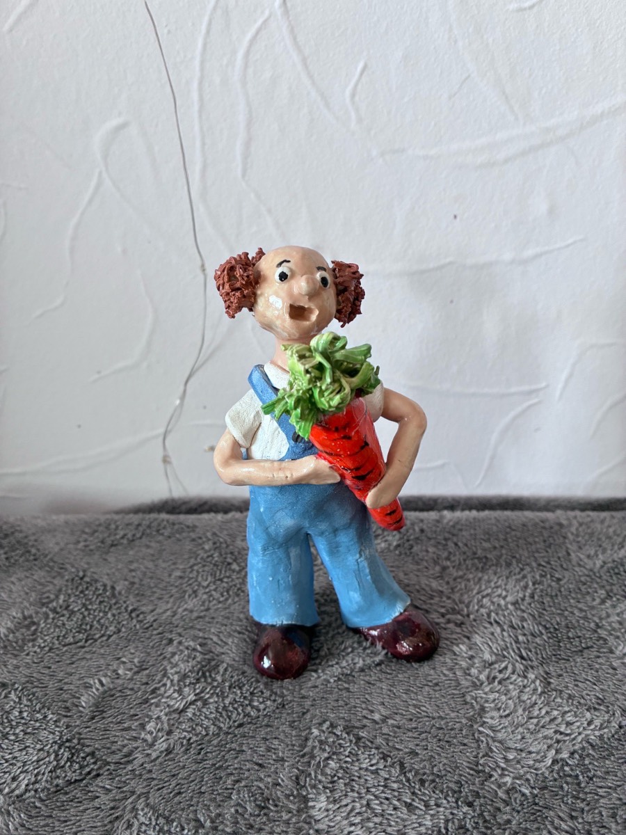 Vintage/OOAK Whimsical Folk Art Gardener Figurine - A.V. Merritt Style