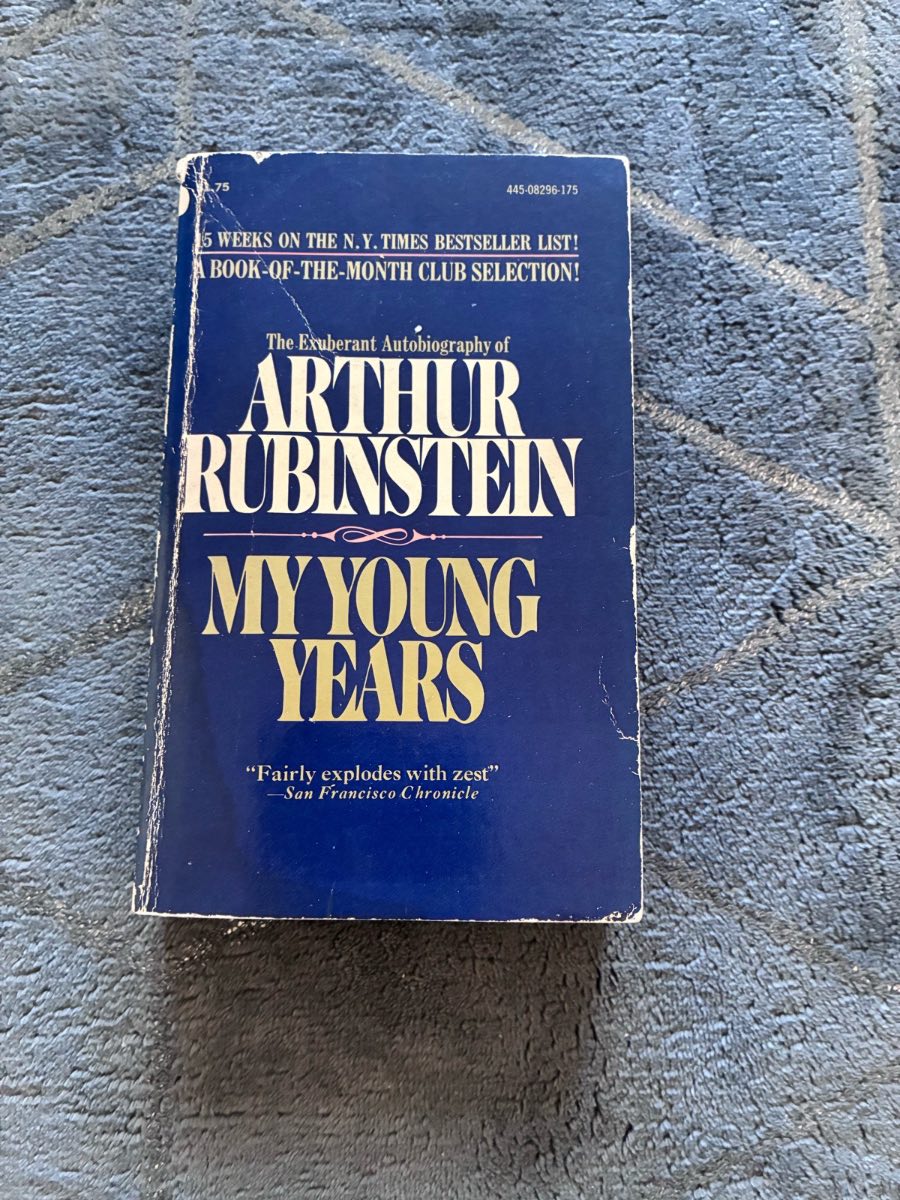Arthur Rubinstein: My Young Years – Vintage Paperback Autobiography (1970s)