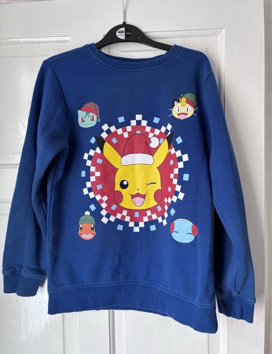 Boys Pokemon Christmas Jumper Age 11-12 Pickachu