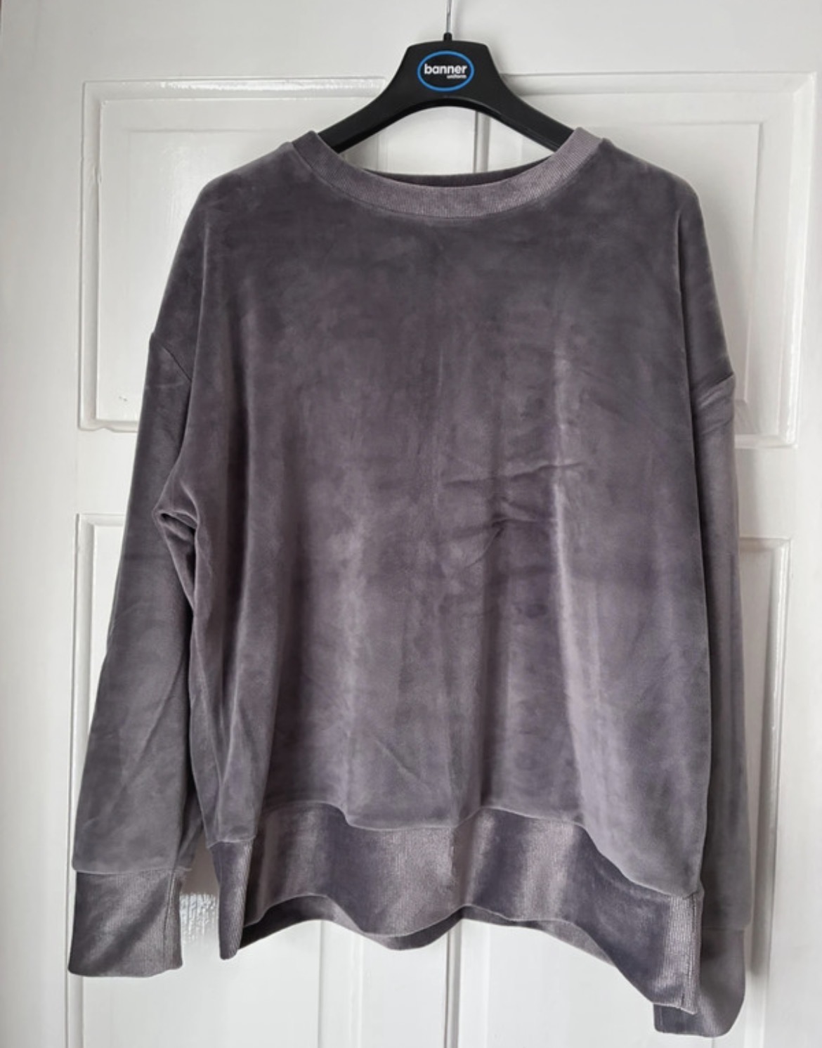 George Women's Grey Velour Sweatshirt Size 12-14