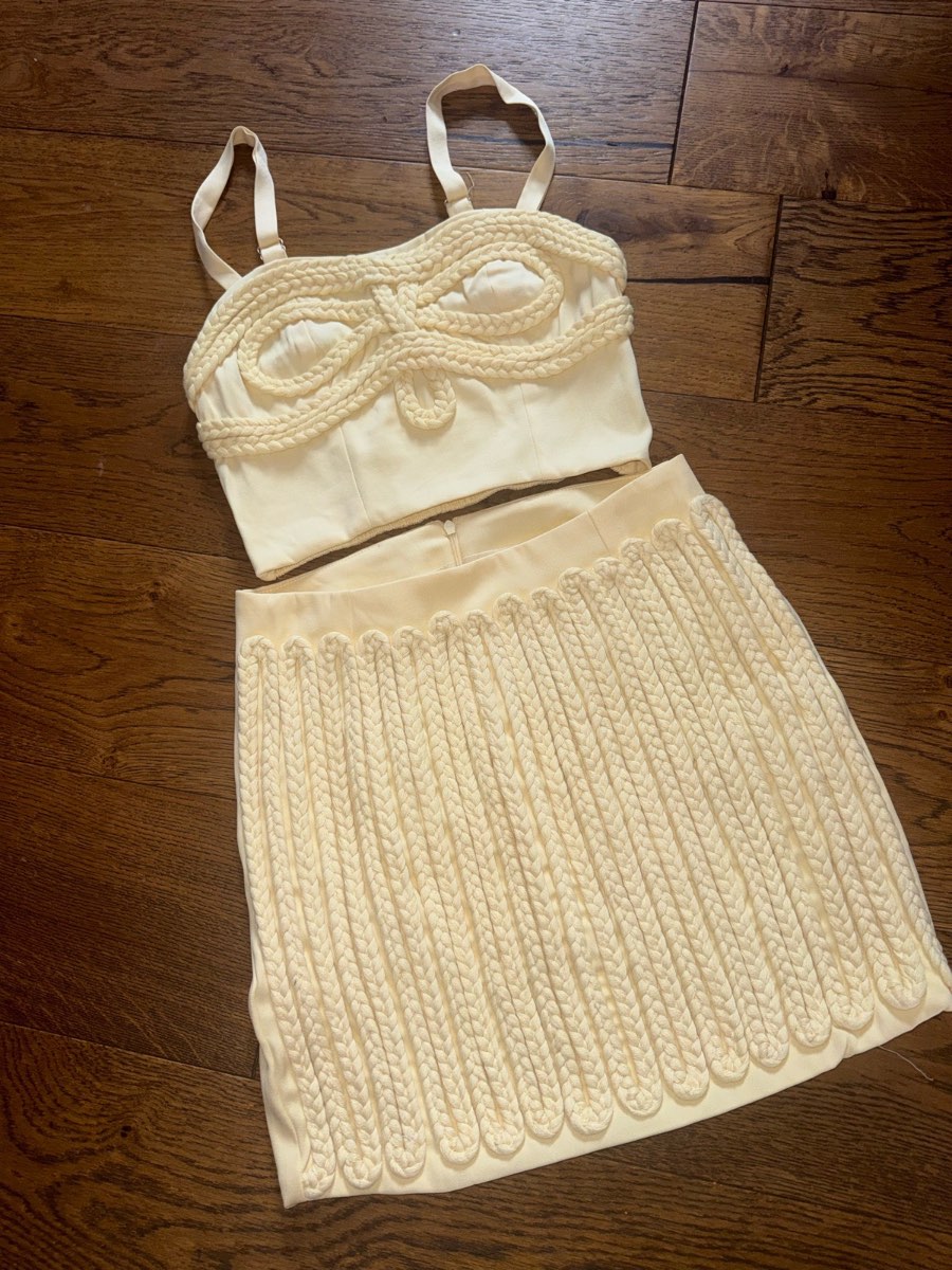 Yellow woman's two piece set