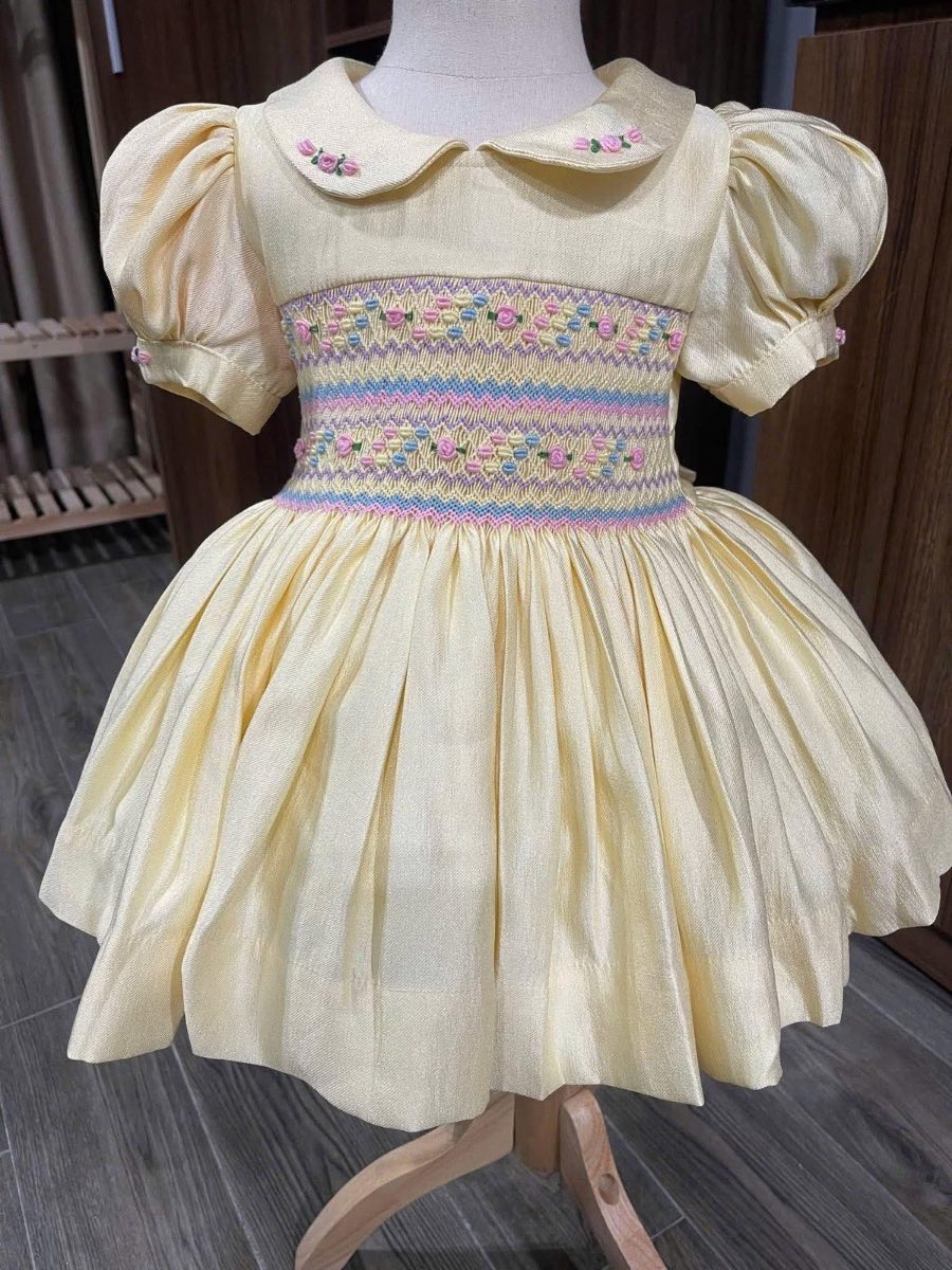 Girls hand made smock dress age 4 years
