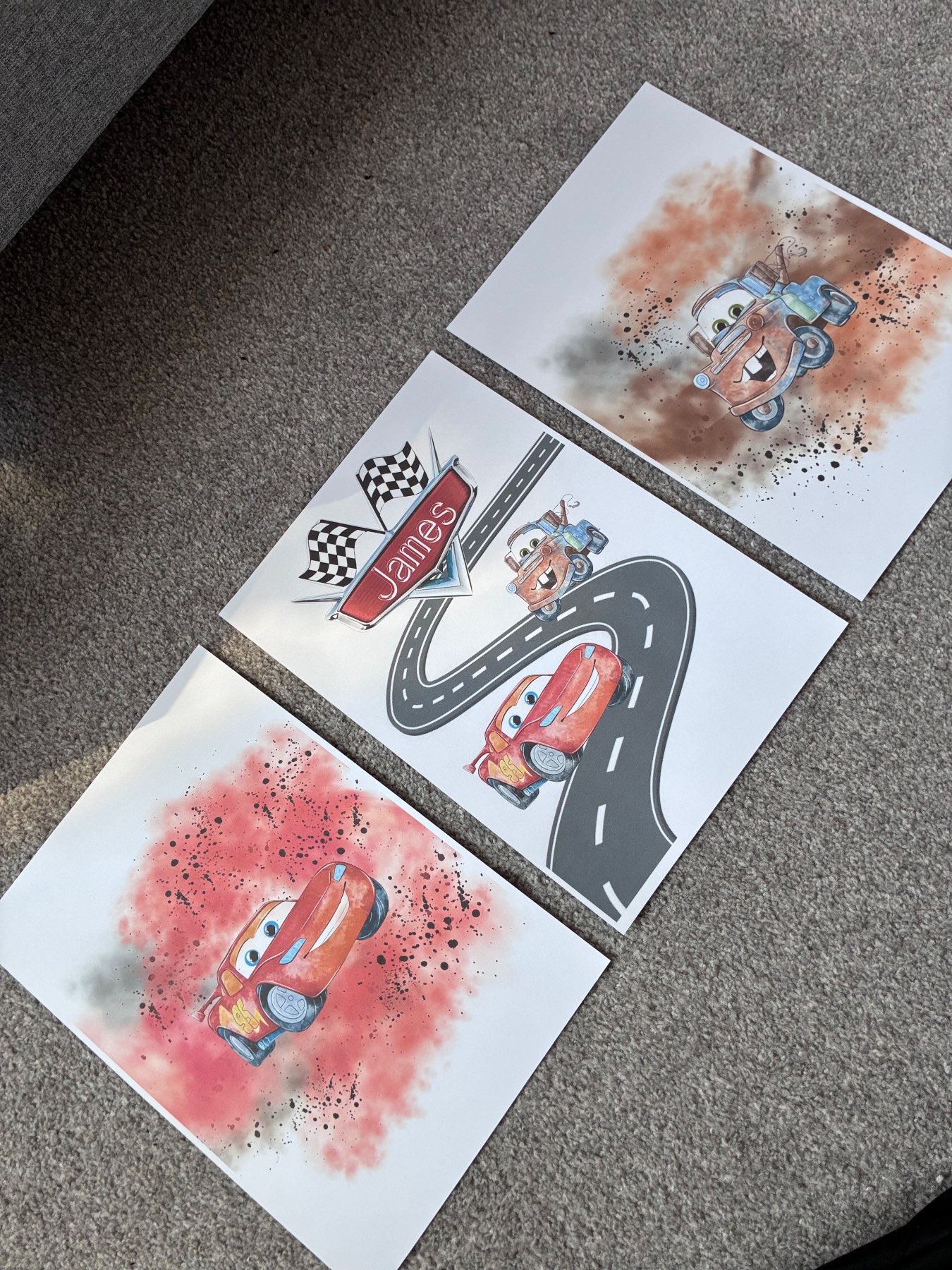 Cars themed boys bedroom prints|Non-framed