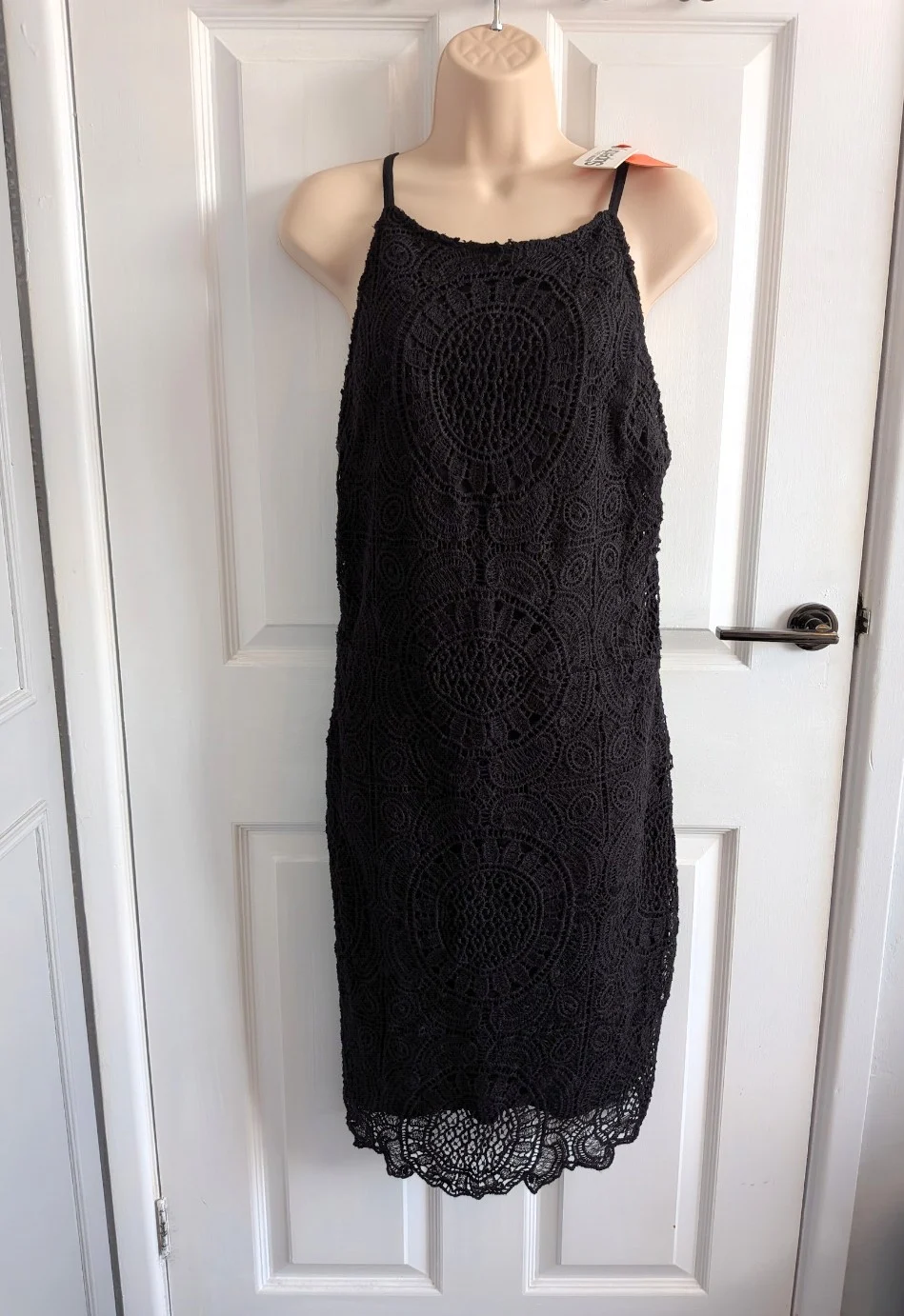 New with Tags Superdry Black Racy Lacy Dress - Lace Midi Dress - Size Large