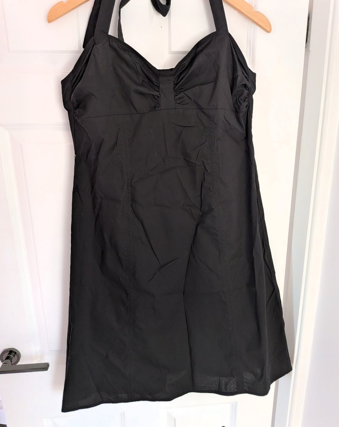 New with Tags Y2K Etam Black Halterneck Cotton Dress Size 14