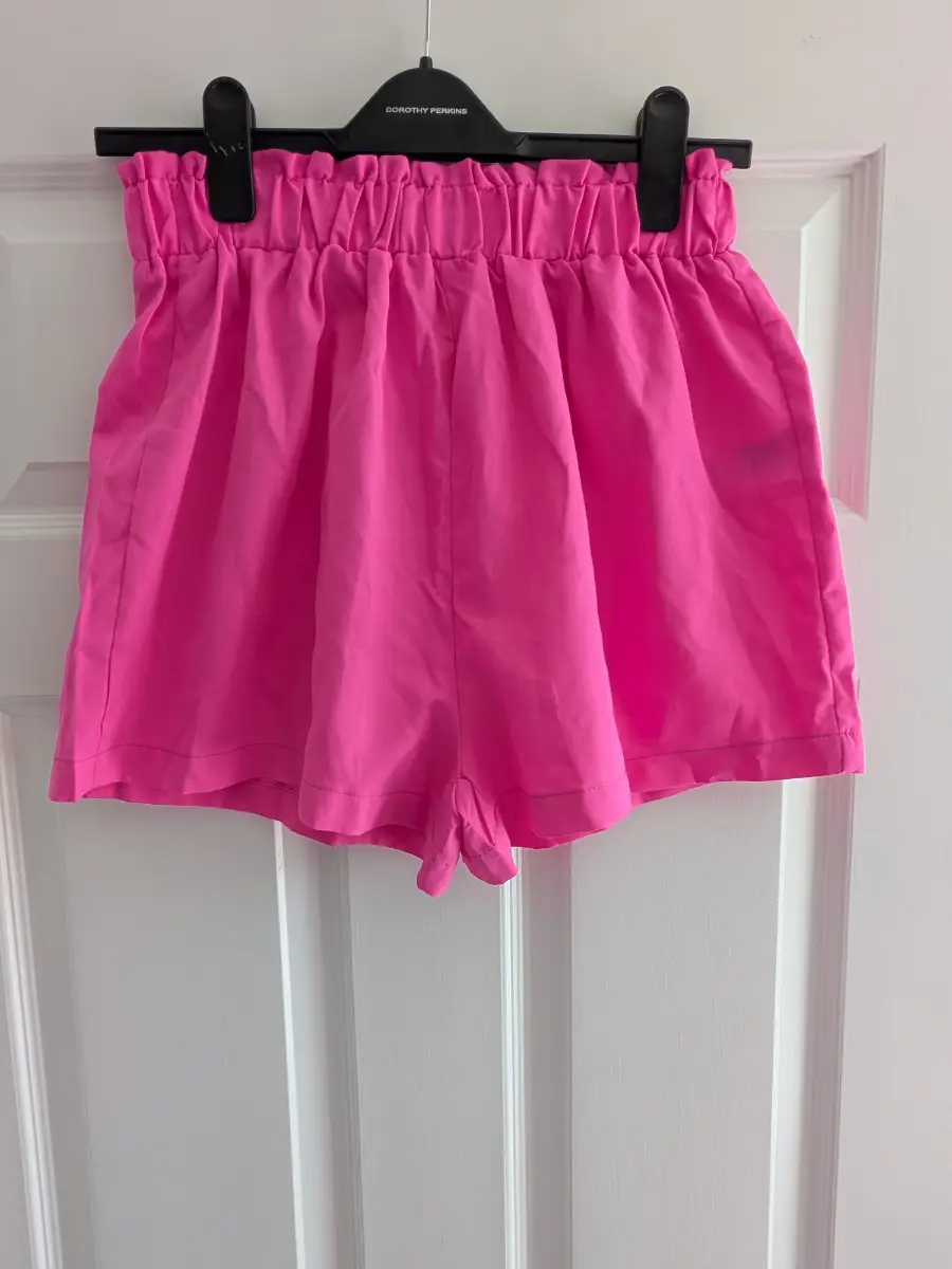 Shein Hot Pink Paperbag Waist Summer Shorts - Size Medium
