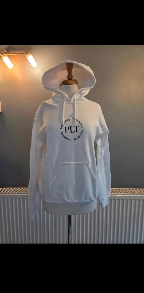 PrettyLittleThing White Hoodie PLT Circle Logo - Size XXL New In Bag