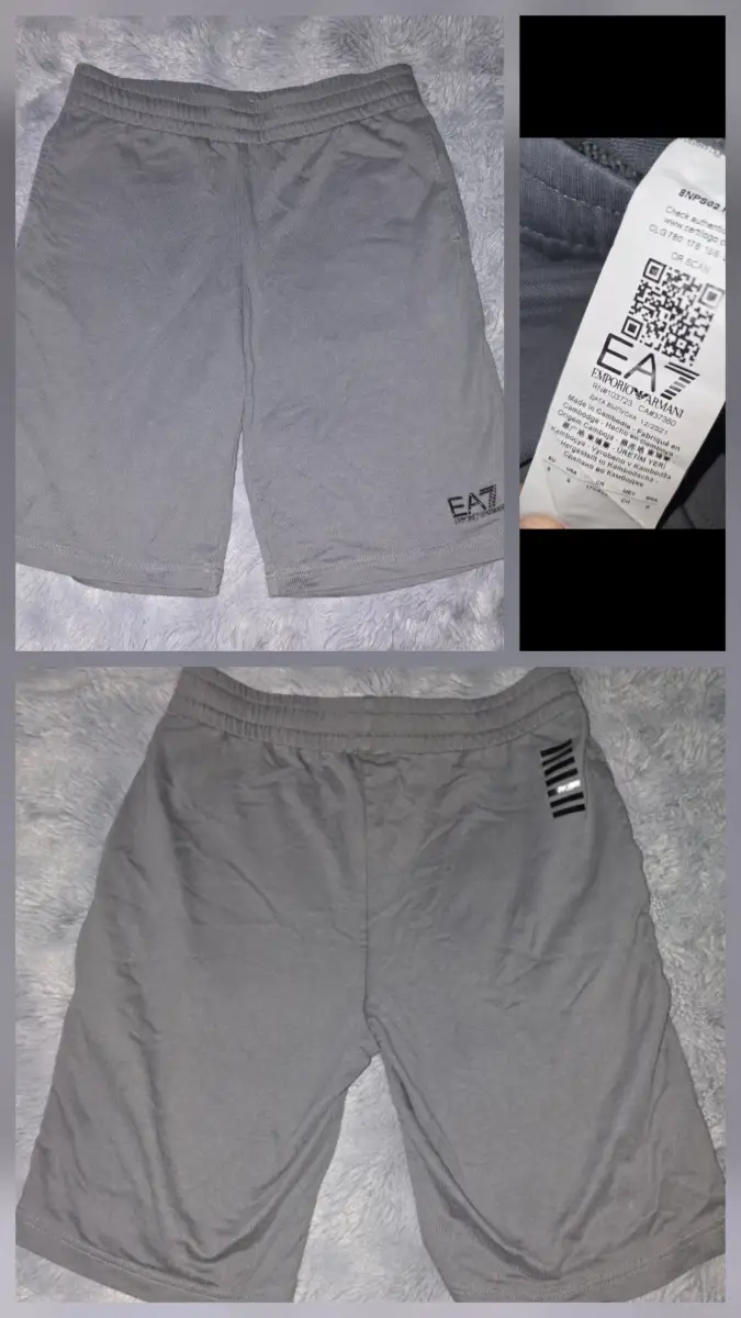 New EA7 Emporio Armani Mens Grey Jersey Shorts Size Small S Worn Once