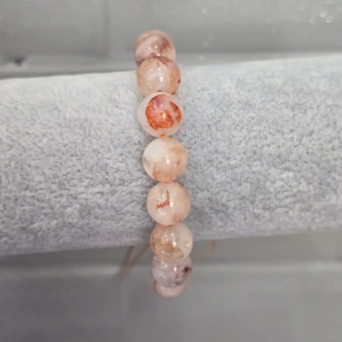Natural Fire Quartz Chunky Crystal Beaded Elastic Bracelet 10mm