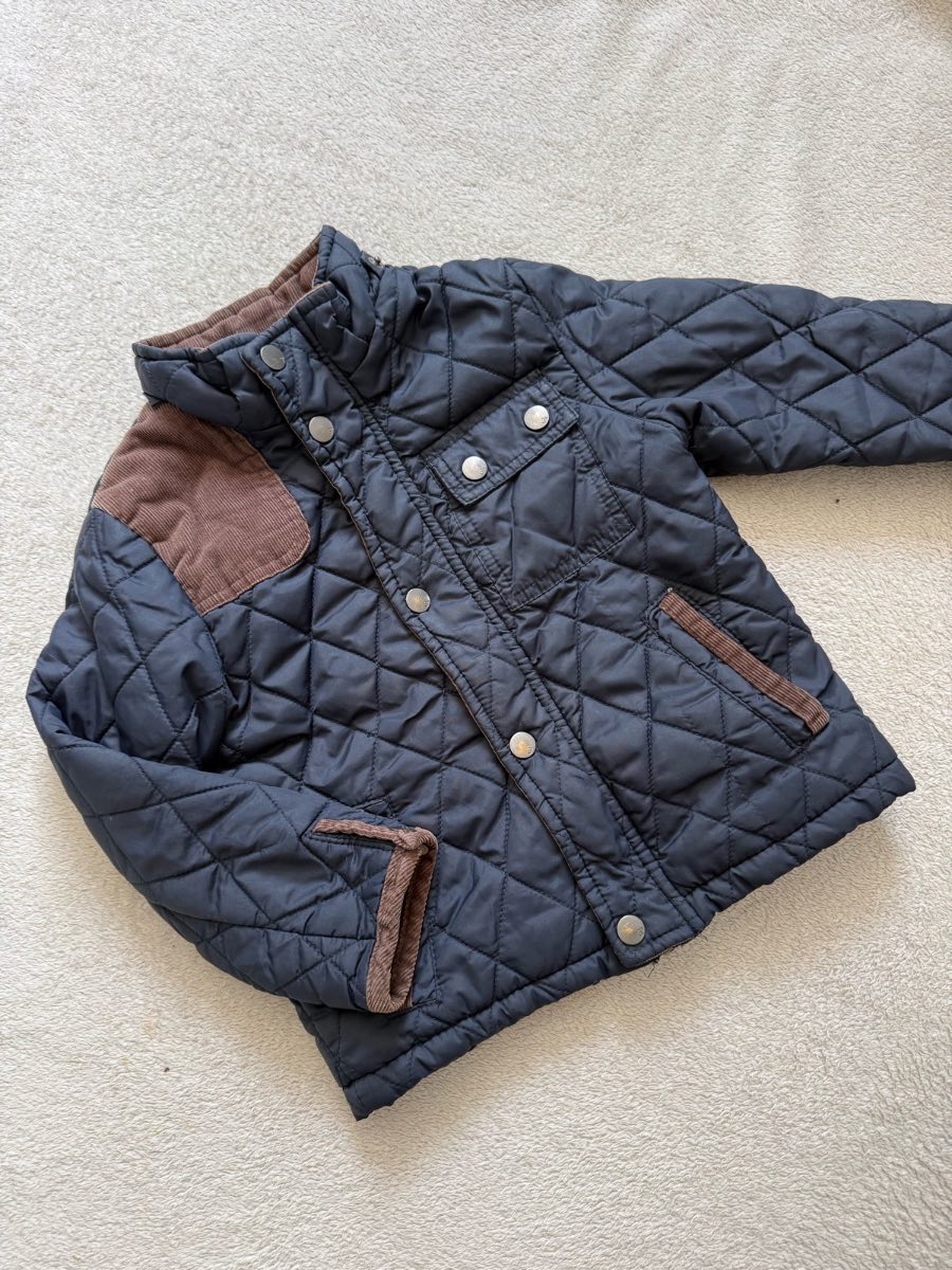 Zara boys navy quilted jacket size 3-4 years