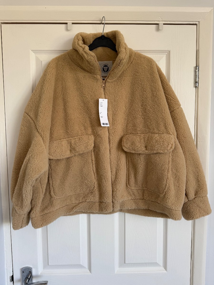 Urban Outfitters taupe Teddy bear fleece cosy jacket BNWT Size S