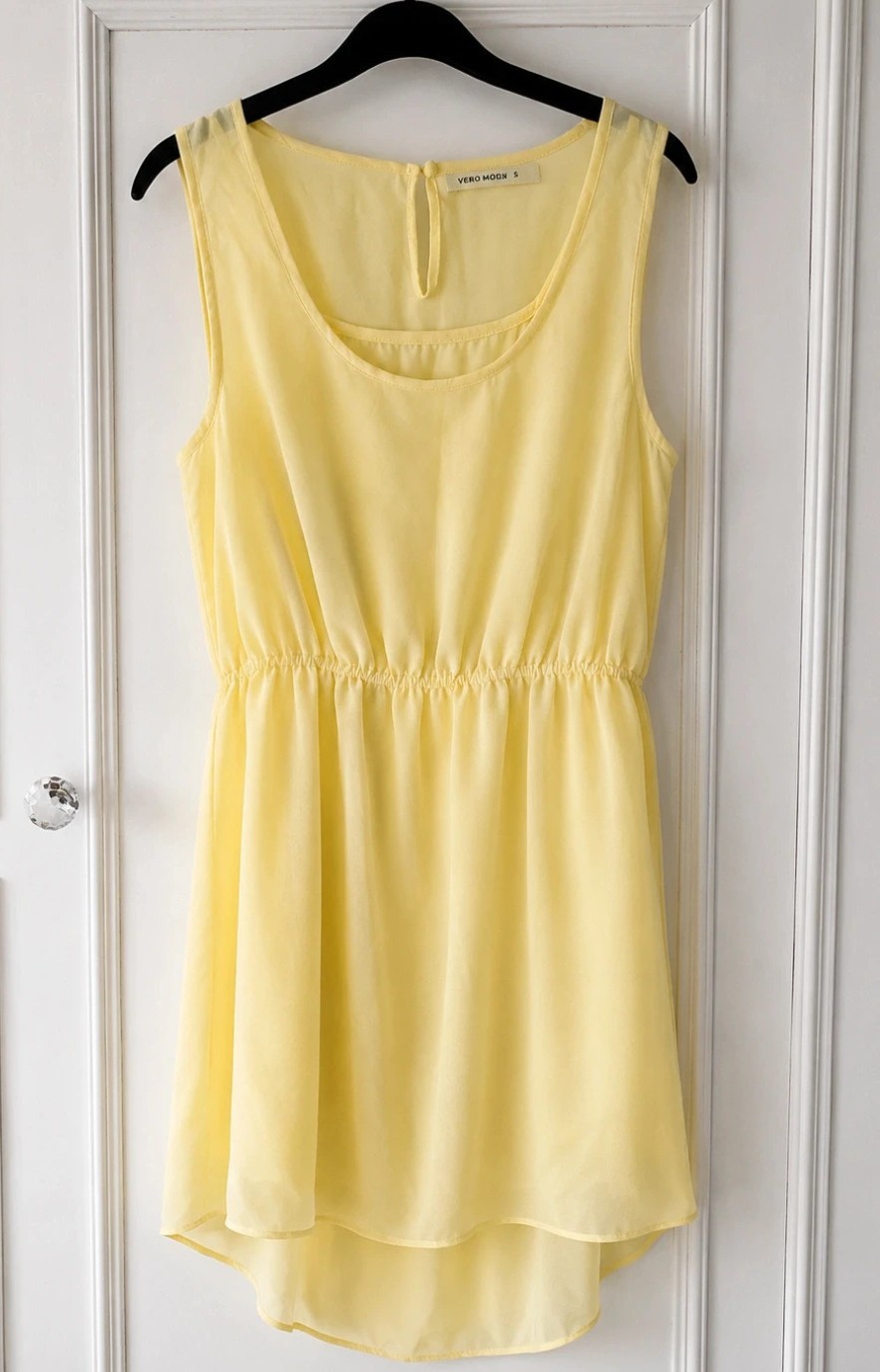 Terranova Yellow High Low Mini Dress Size S | Chiffon Summer Dress | Boho Pinterest Style