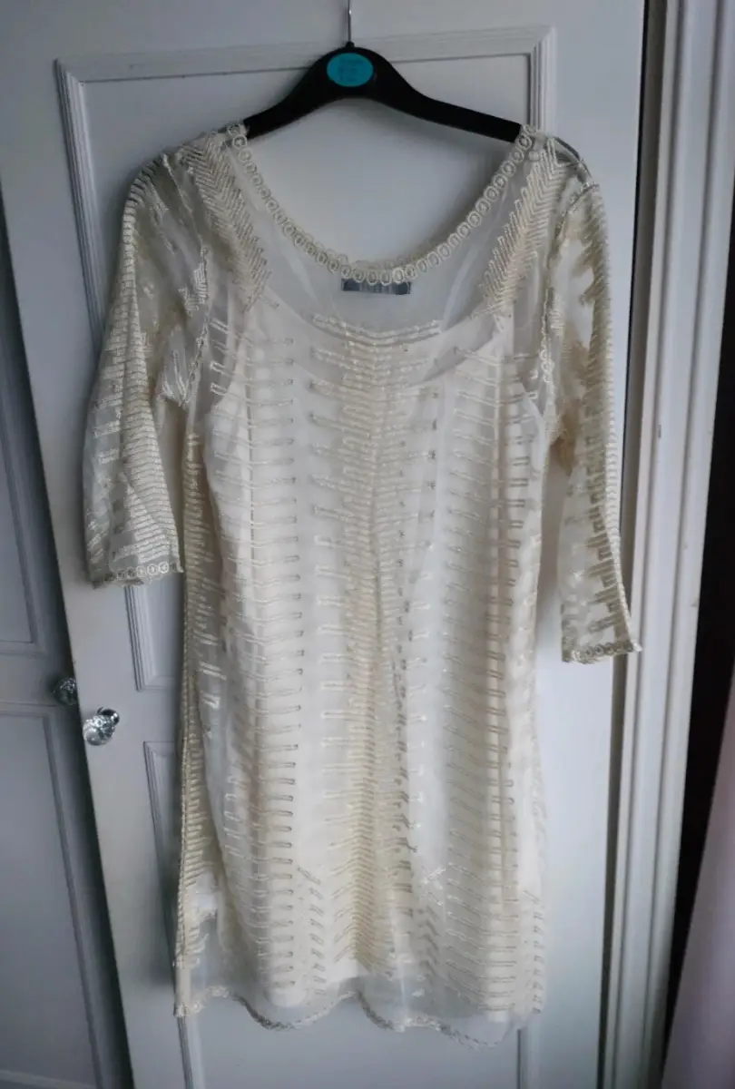 Smart & Charm Cream Yellow Sheer Dress Size XS | Boho Occasion Summer Dress