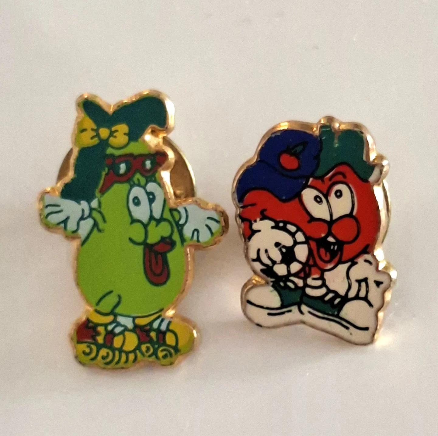 Two Vintage Toye Kenning & Spencer Enamel Pin Badges Retro Collectibles