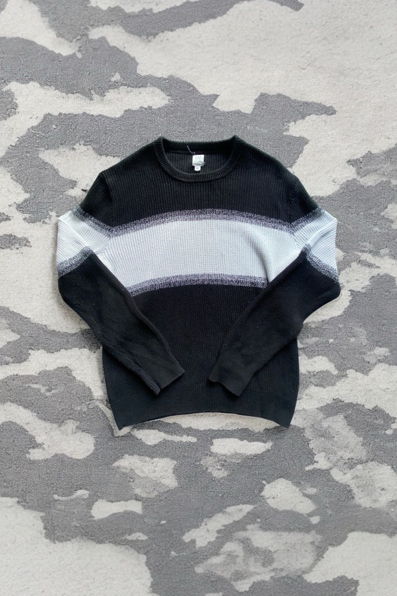 GAP Black and White Mens Knitted Jumper - Size Medium