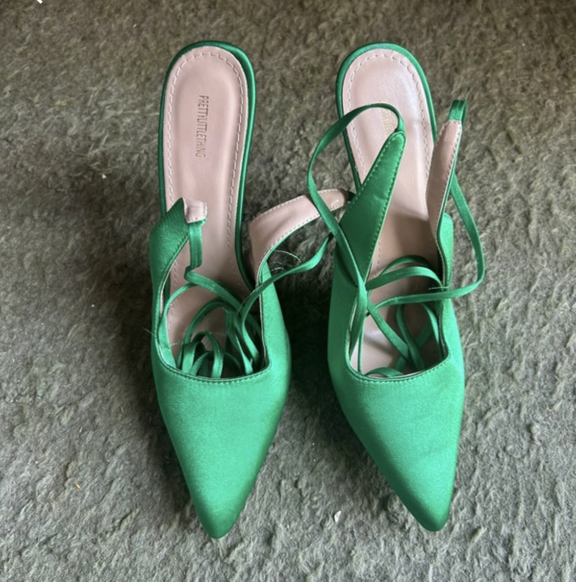 Green heel shoes