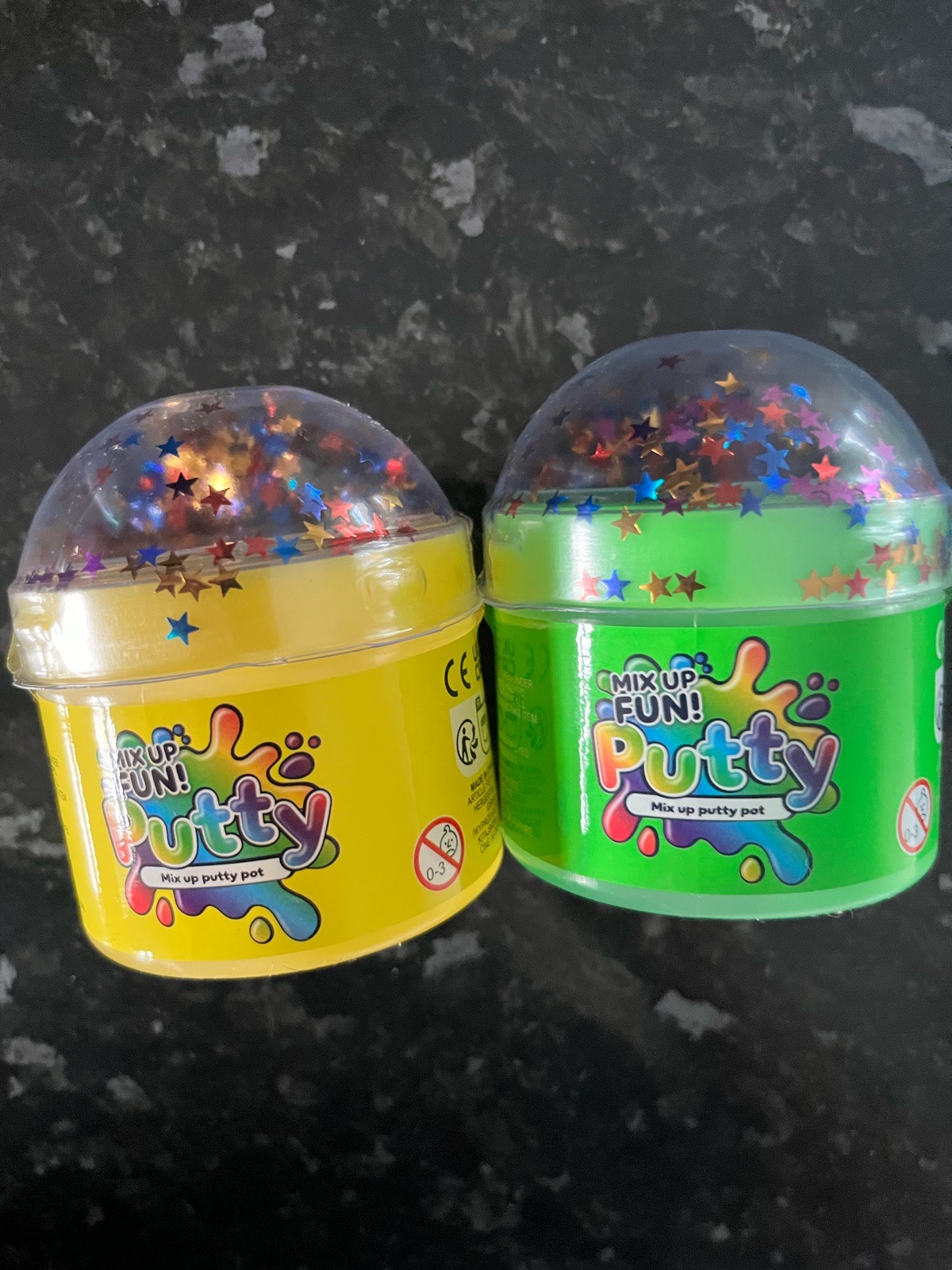 2 x pots of crazy putty with sequins