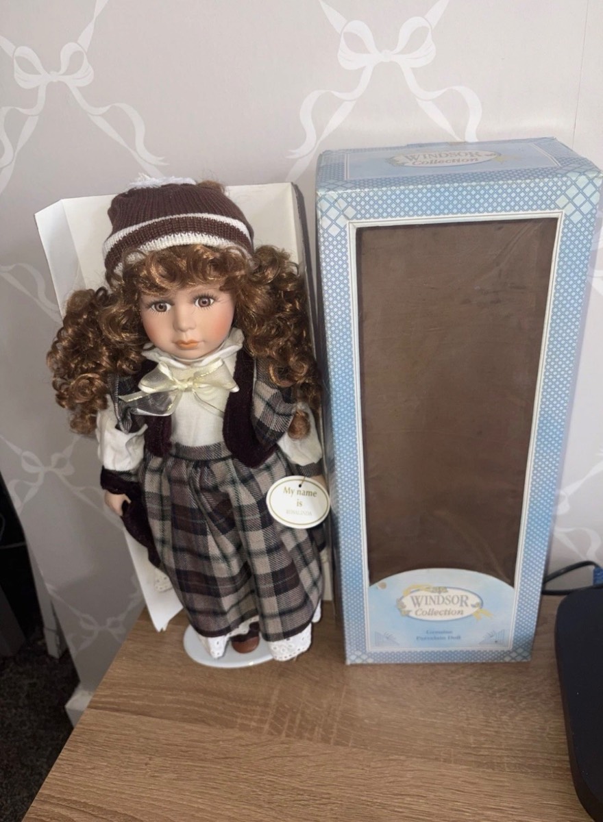 Vintage porcelain doll from Windsor collection new in box