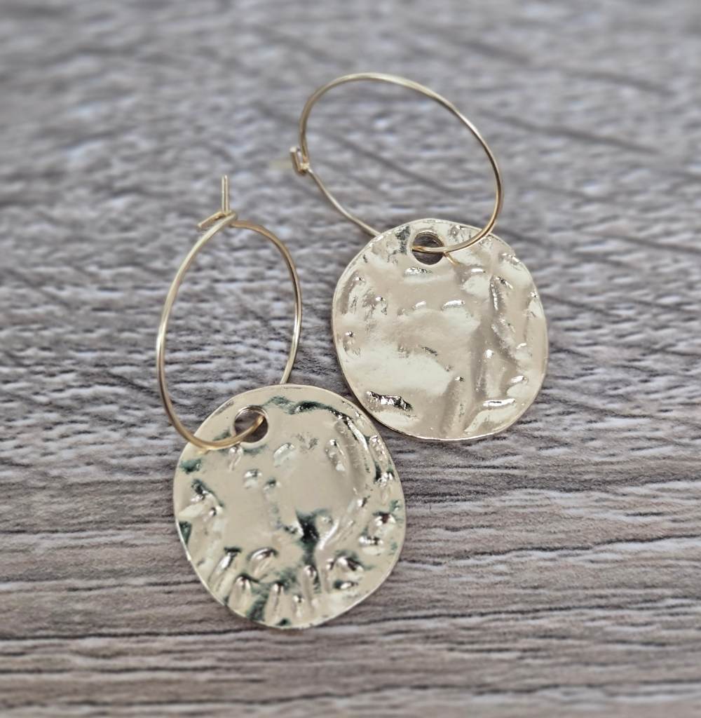 Beautiful gold coin hoops