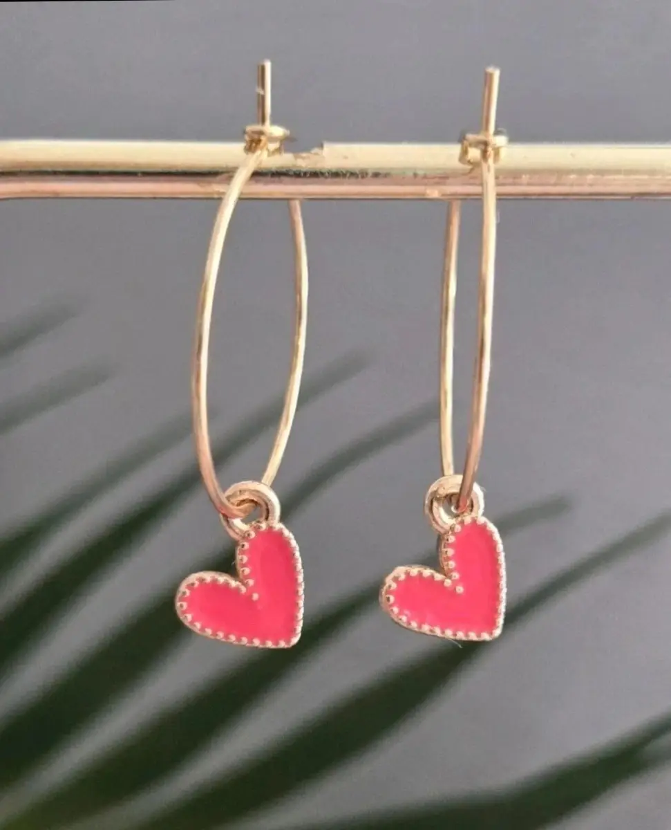Beautiful coral heart hoops