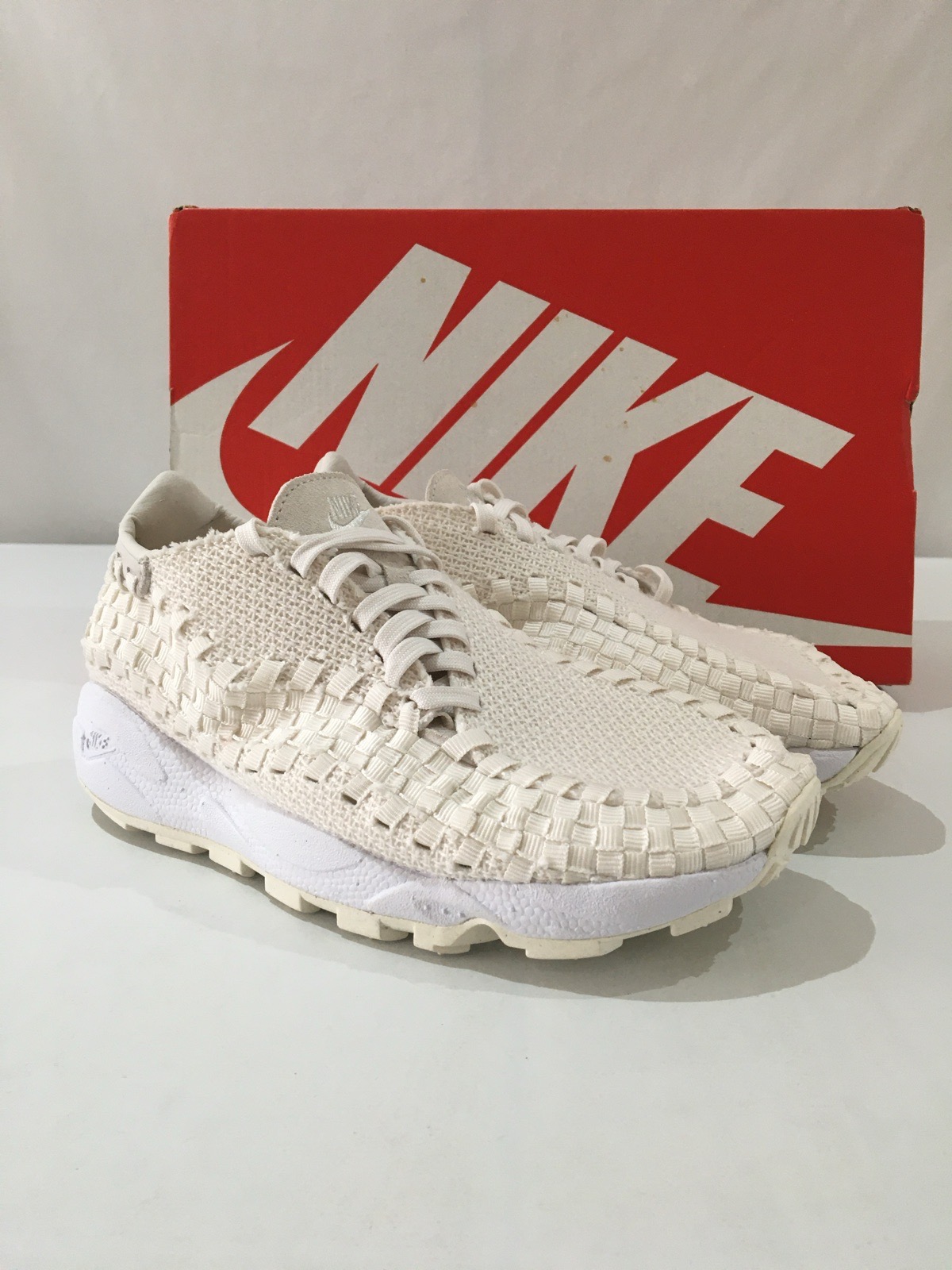 Nike Air Footscape Woven Trainers Womens Size 4 Phantom Off White Trainers