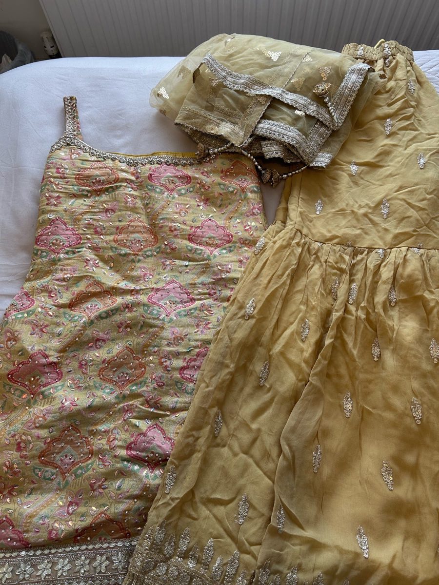 Yellow sharara suit
