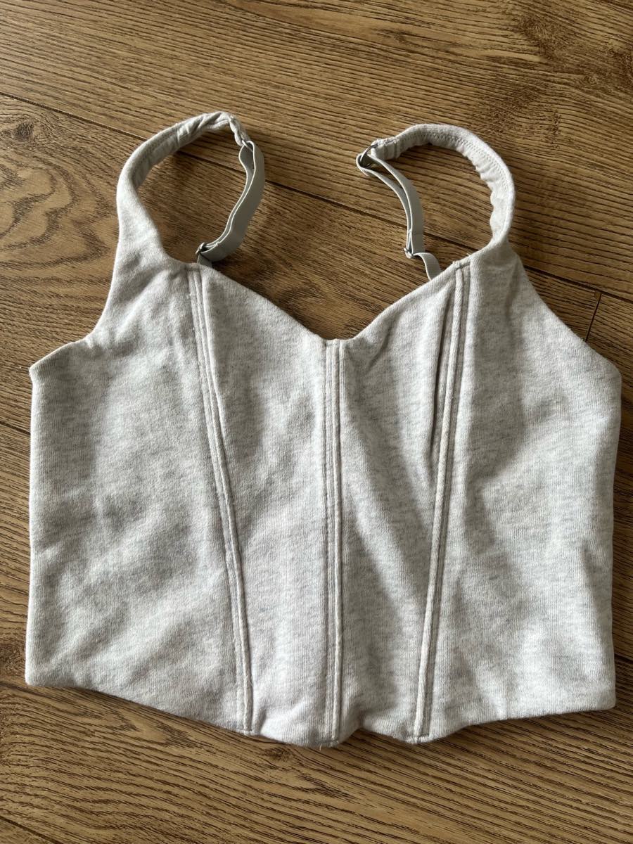 Gilly Hicks Grey Lounge Corset Crop Top Size M
