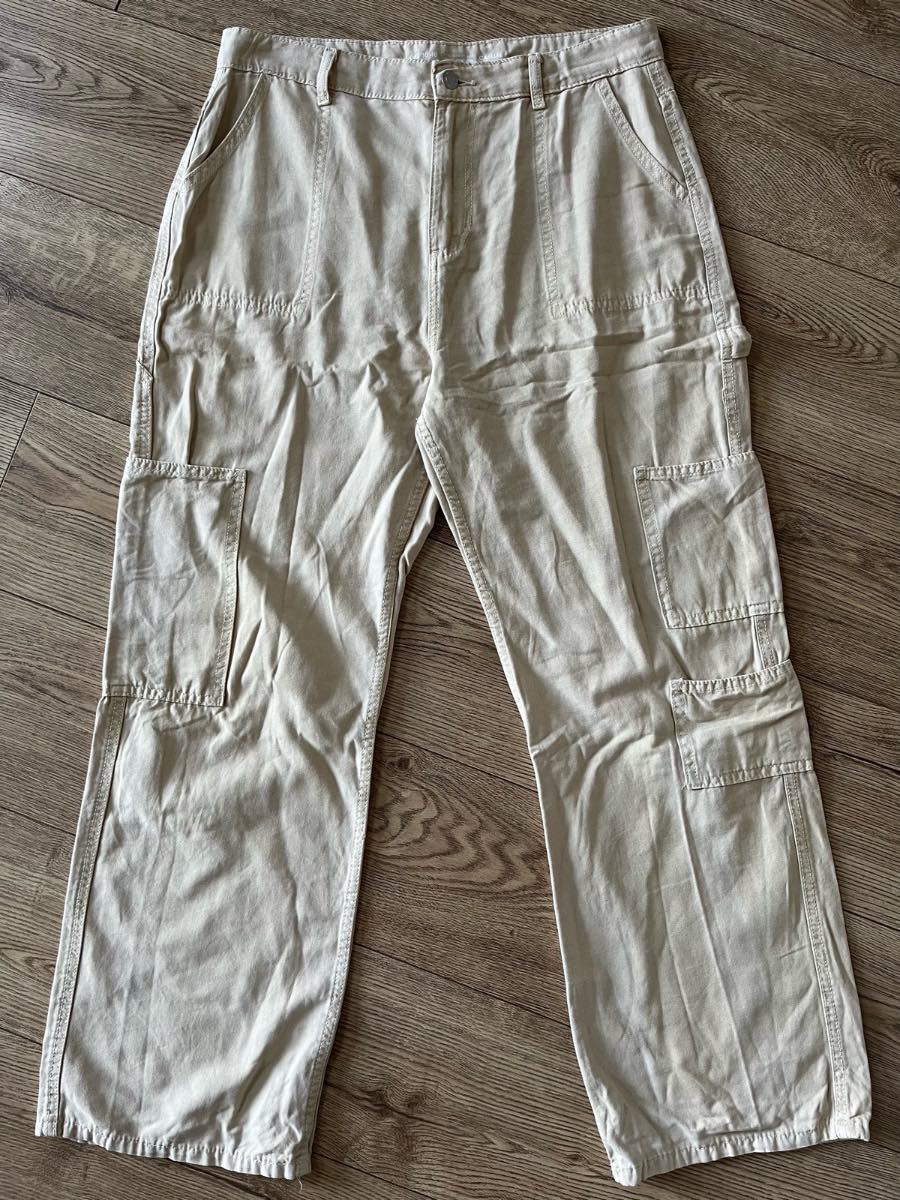 Primark Beige Cargo Pants Size 14 Very Good Condition