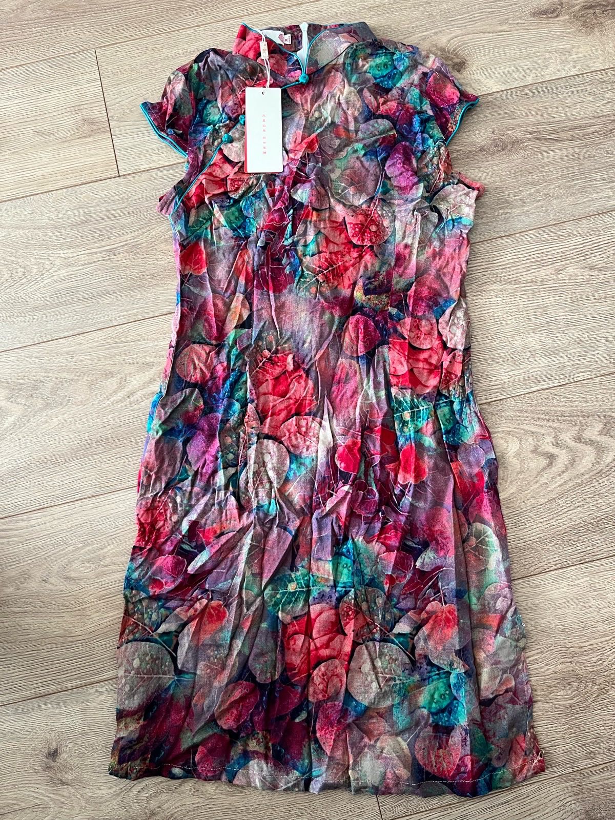 Huì Xīn Ào Zú Traditional Chinese Print Midi Dress BNWT Size XL/ UK M