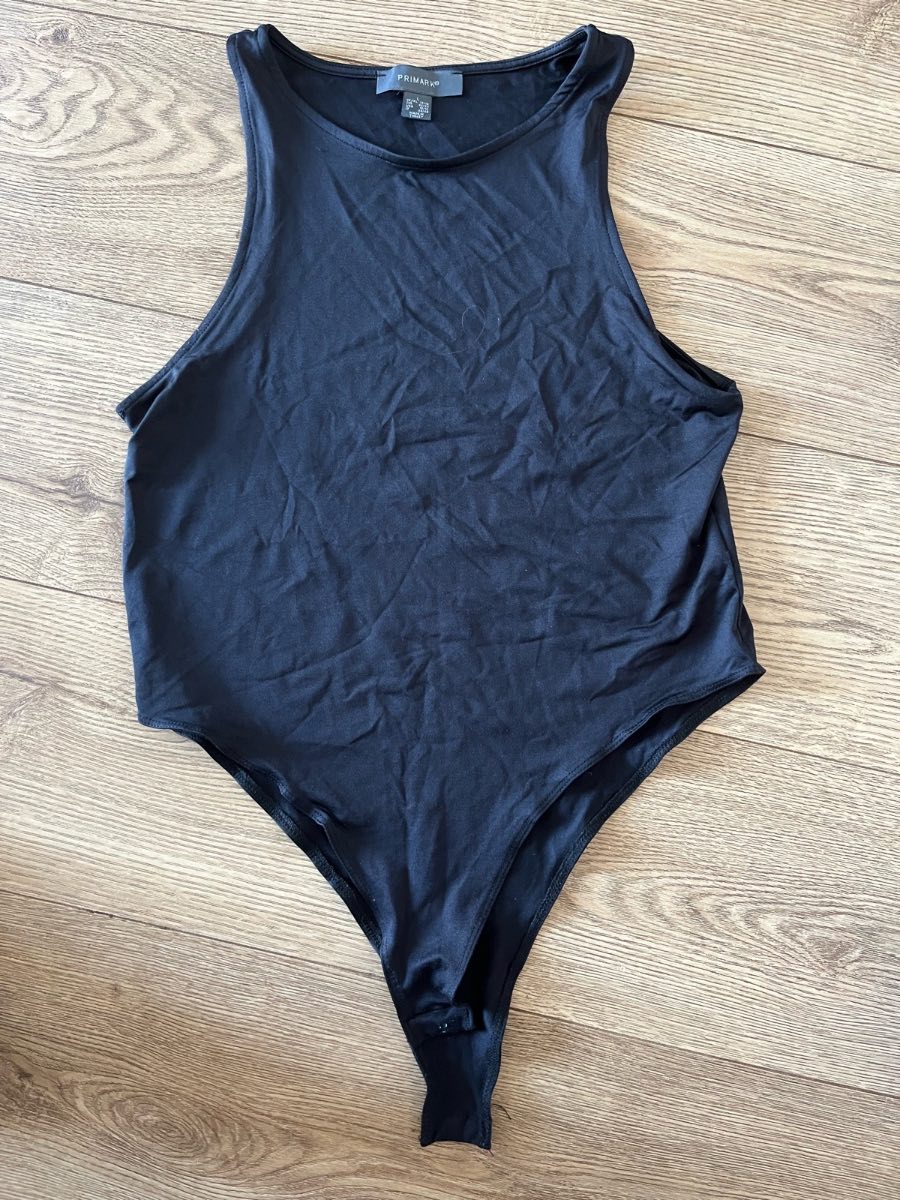 Primark Black High Neck Sleeveless Bodysuit Size L