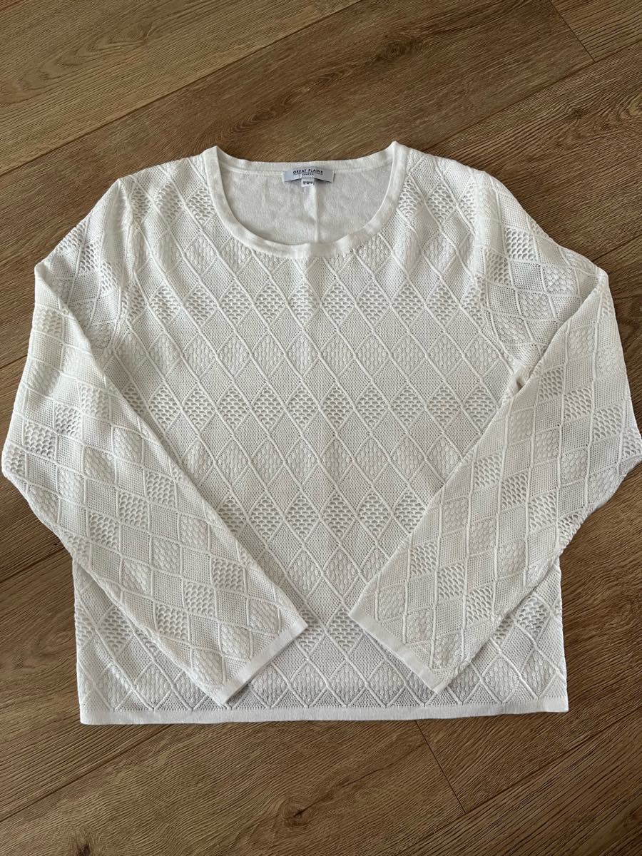 Great Plains Ivory Long Sleeve Open Knit Jumper Size M / 12