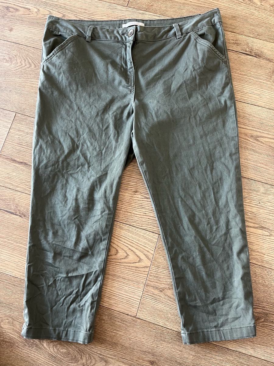 George Khaki Green Cropped Chino Trousers Size 16