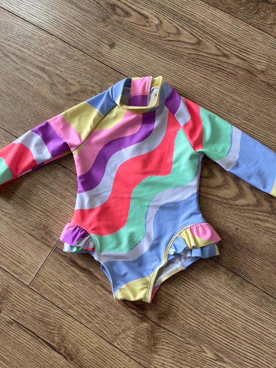 M&S Baby Rainbow Wave Long Sleeve Swimsuit 3-6 Months