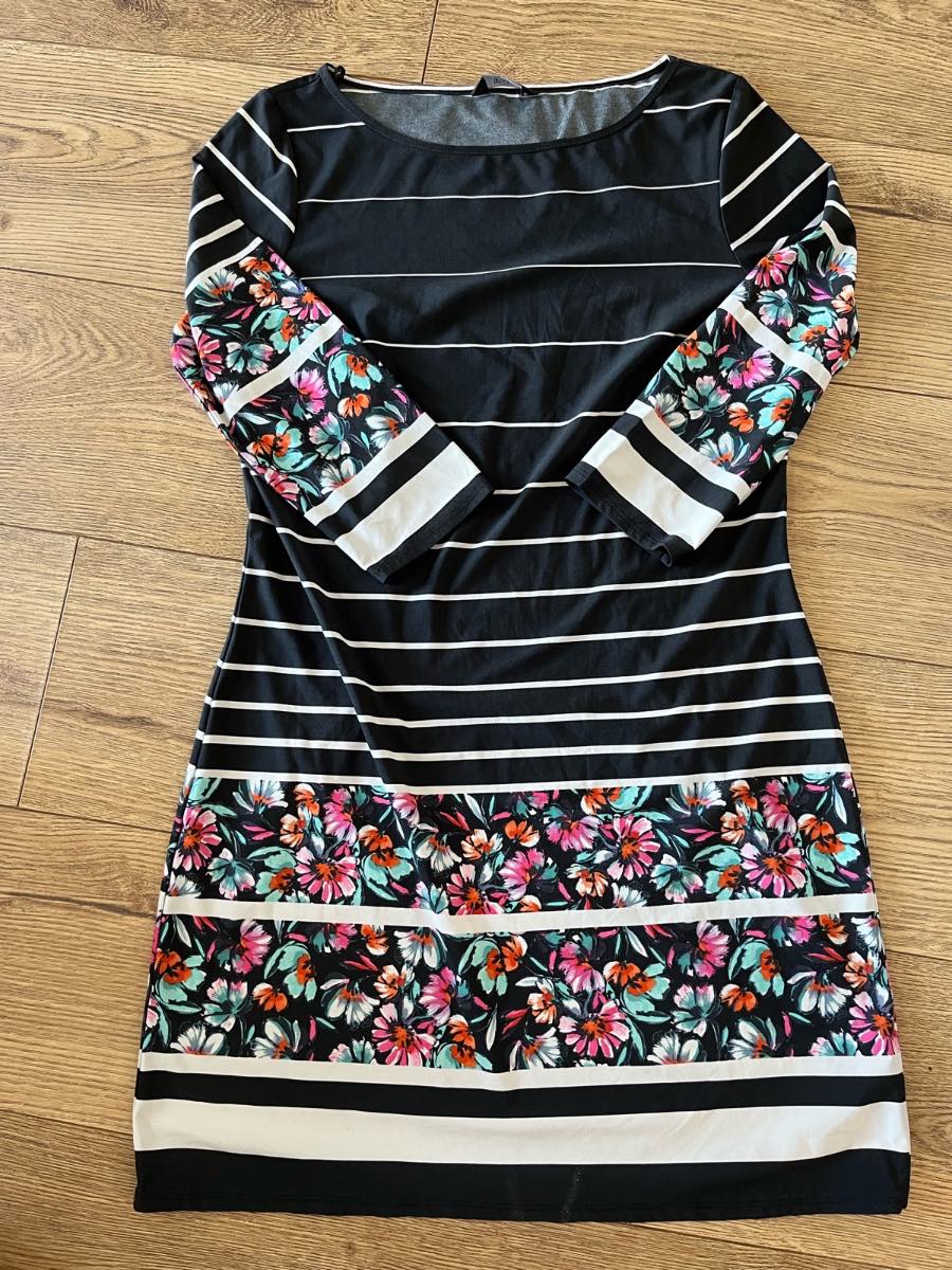F&F Striped & Floral Dress Size 8
