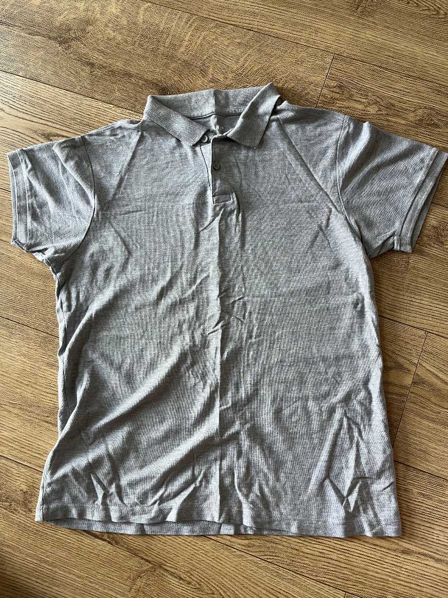 Primark Grey Cotton Polo Shirt | Size L | Very Good Condition