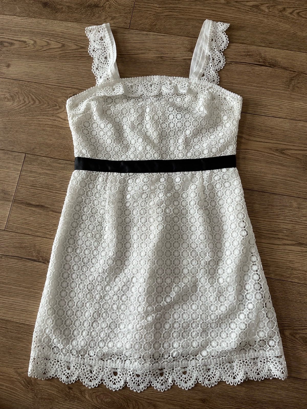 New Look White Eyelet Lace Mini Dress Size 12