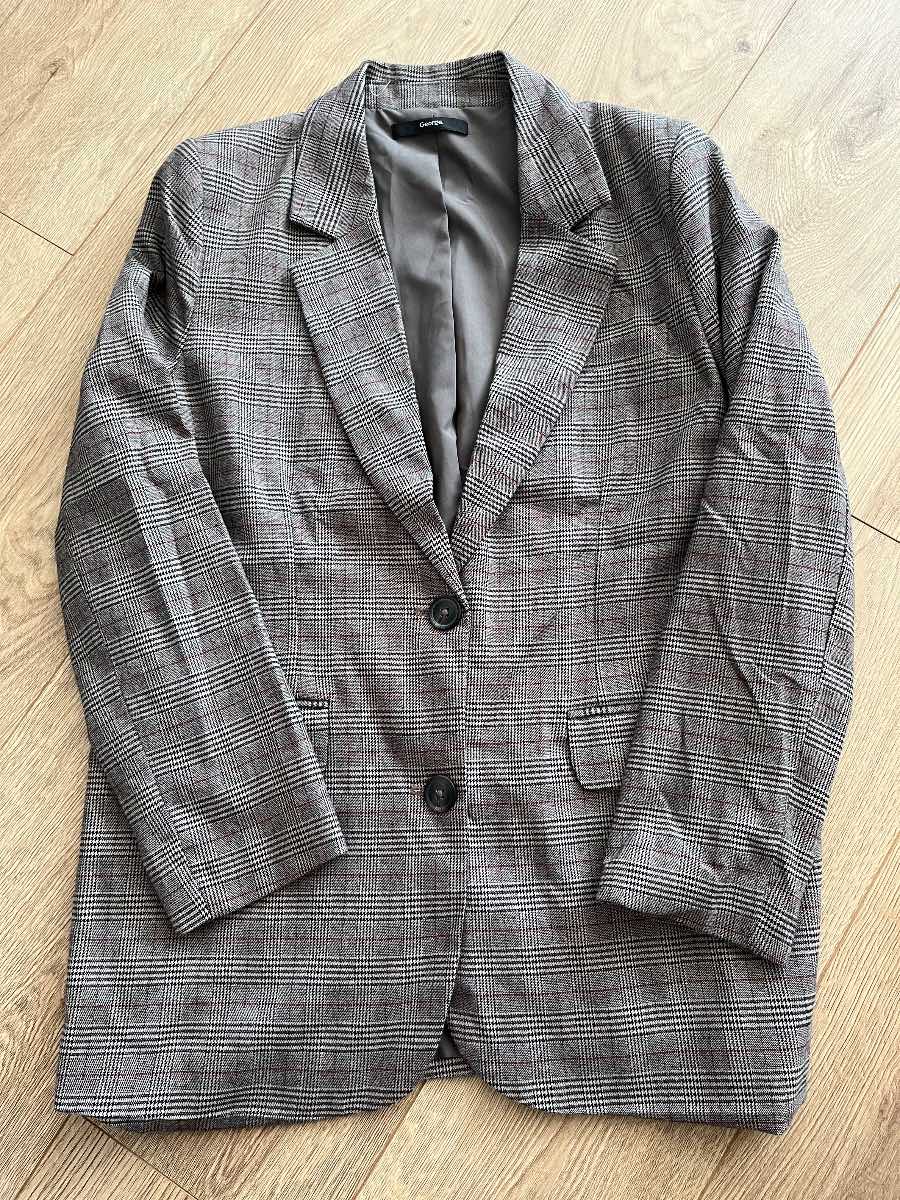 George Grey Check Blazer Jacket Size 14 Very Good Condition