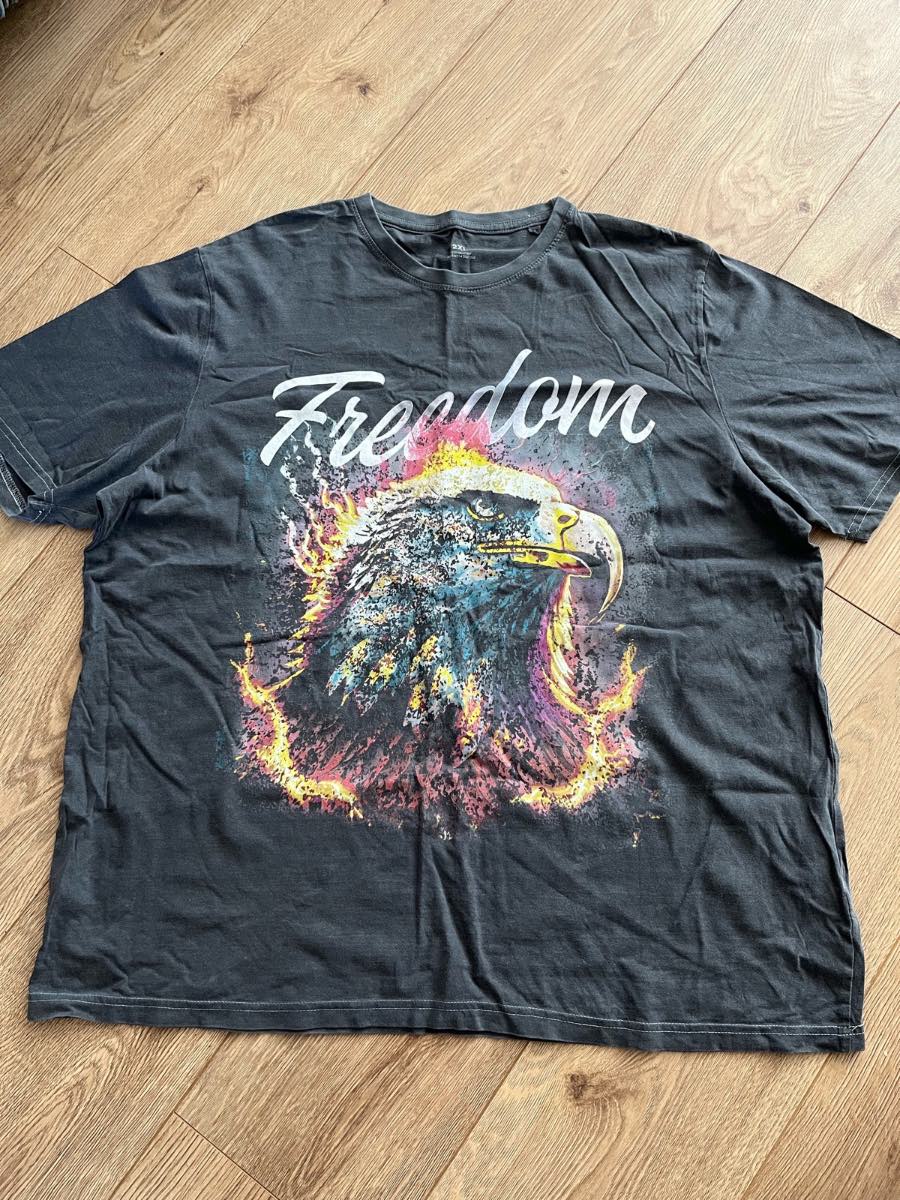 Men’s XXL Freedom Eagle Graphic T-Shirt Black Vintage Wash Tee