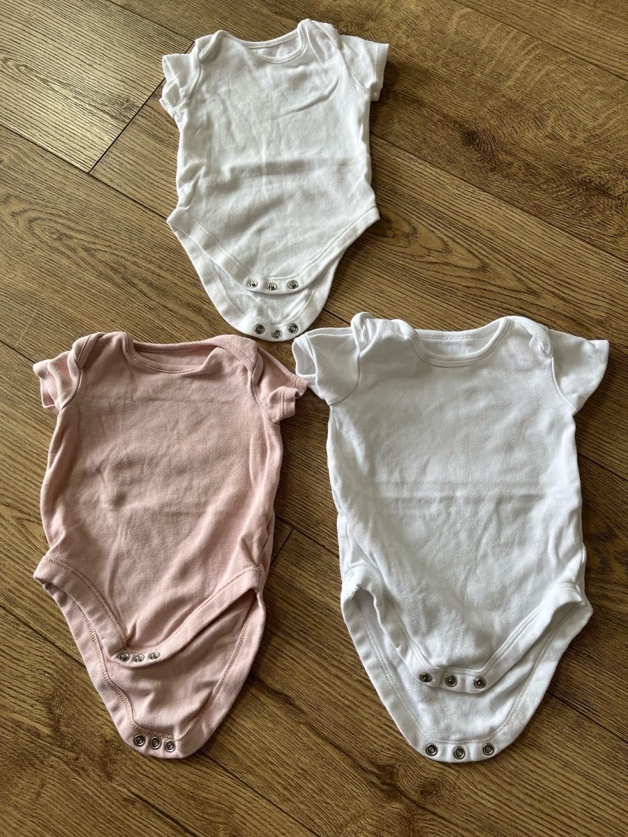 Baby Girls Vests Bundle 6-9 Months Pink White x3