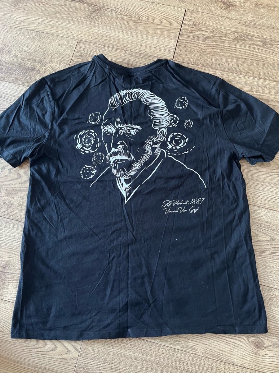 Primark Men’s Black Vincent Van Gogh Self Portrait Graphic T-Shirt 2XL
