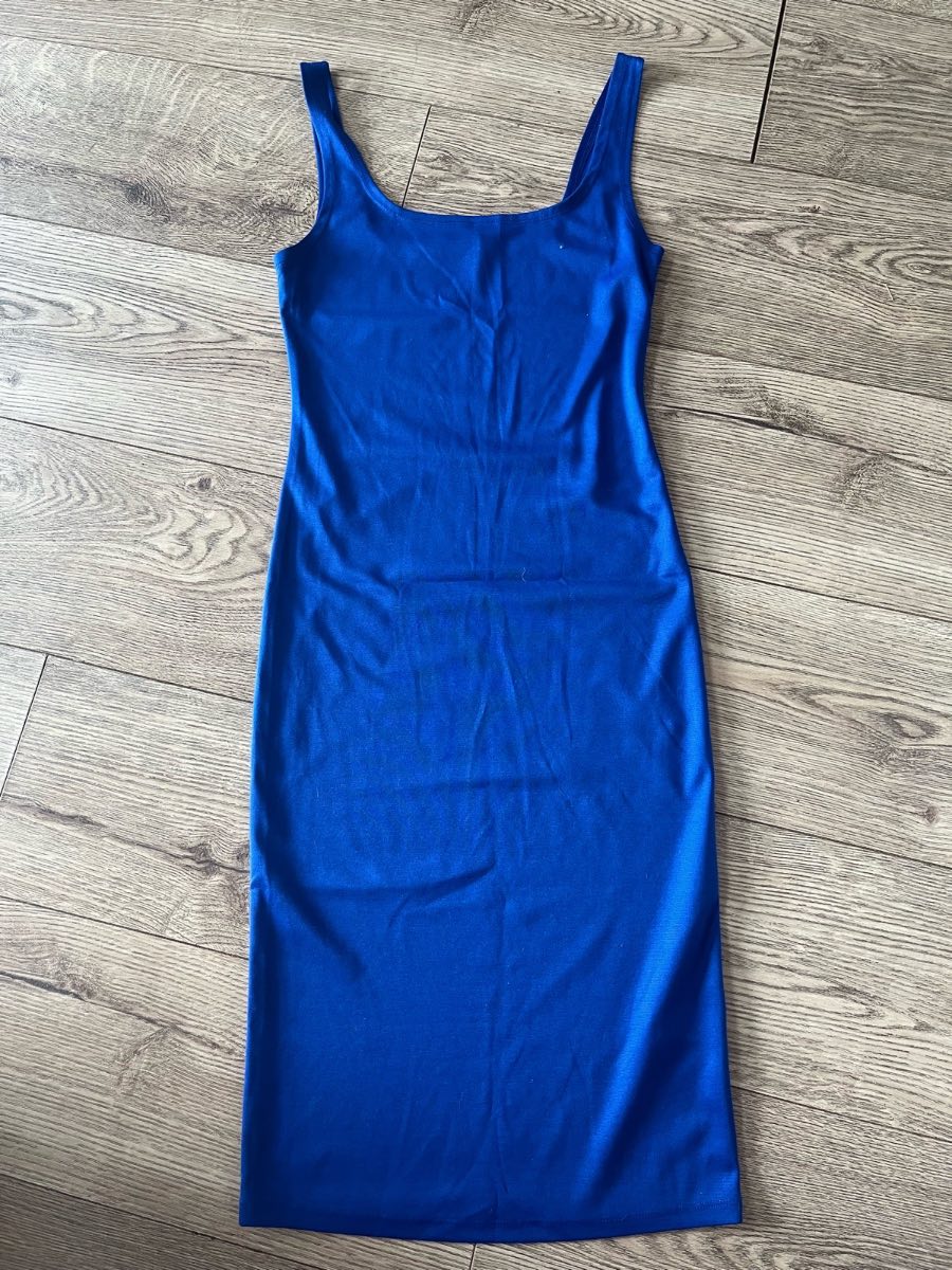 Primark Royal Blue Bodycon Midi Tank Dress Size 8