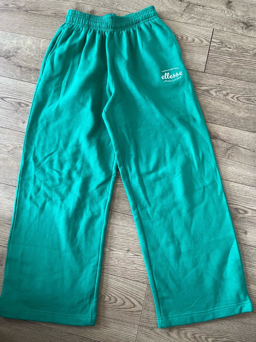 Ellesse Emerald Green Script Logo Sweatpants - UK 14