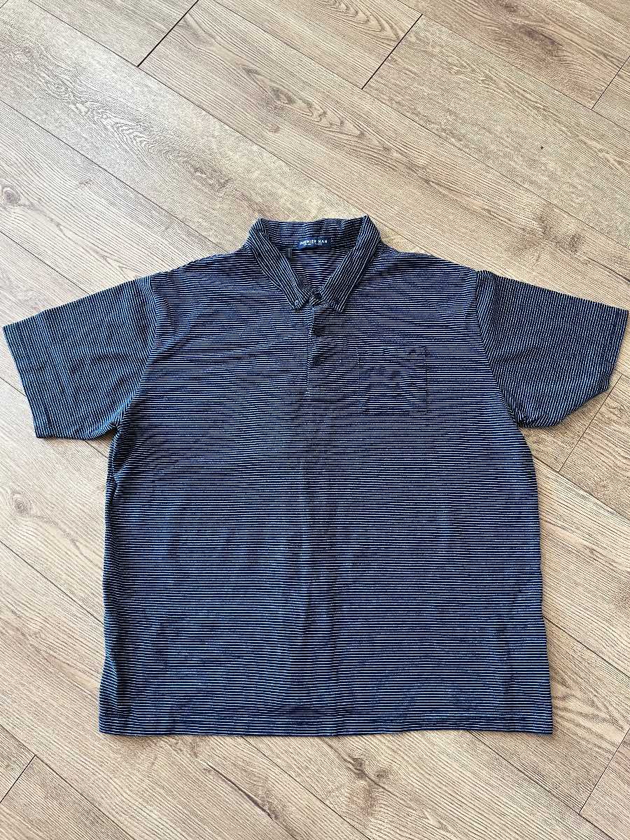 Premier Man Men's Navy Striped Polo Shirt - Size 2XL