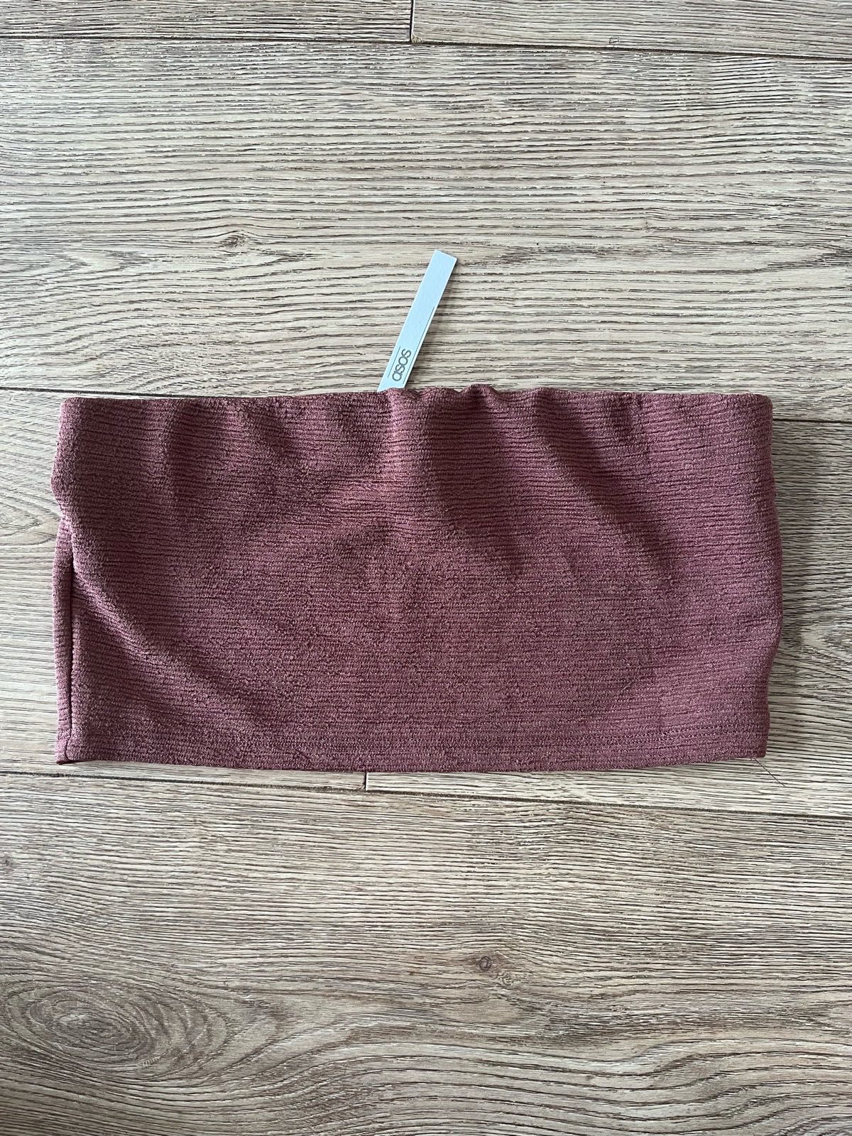 BNWT ASOS Mauve Ribbed Bandeau Tube Top - Size 12
