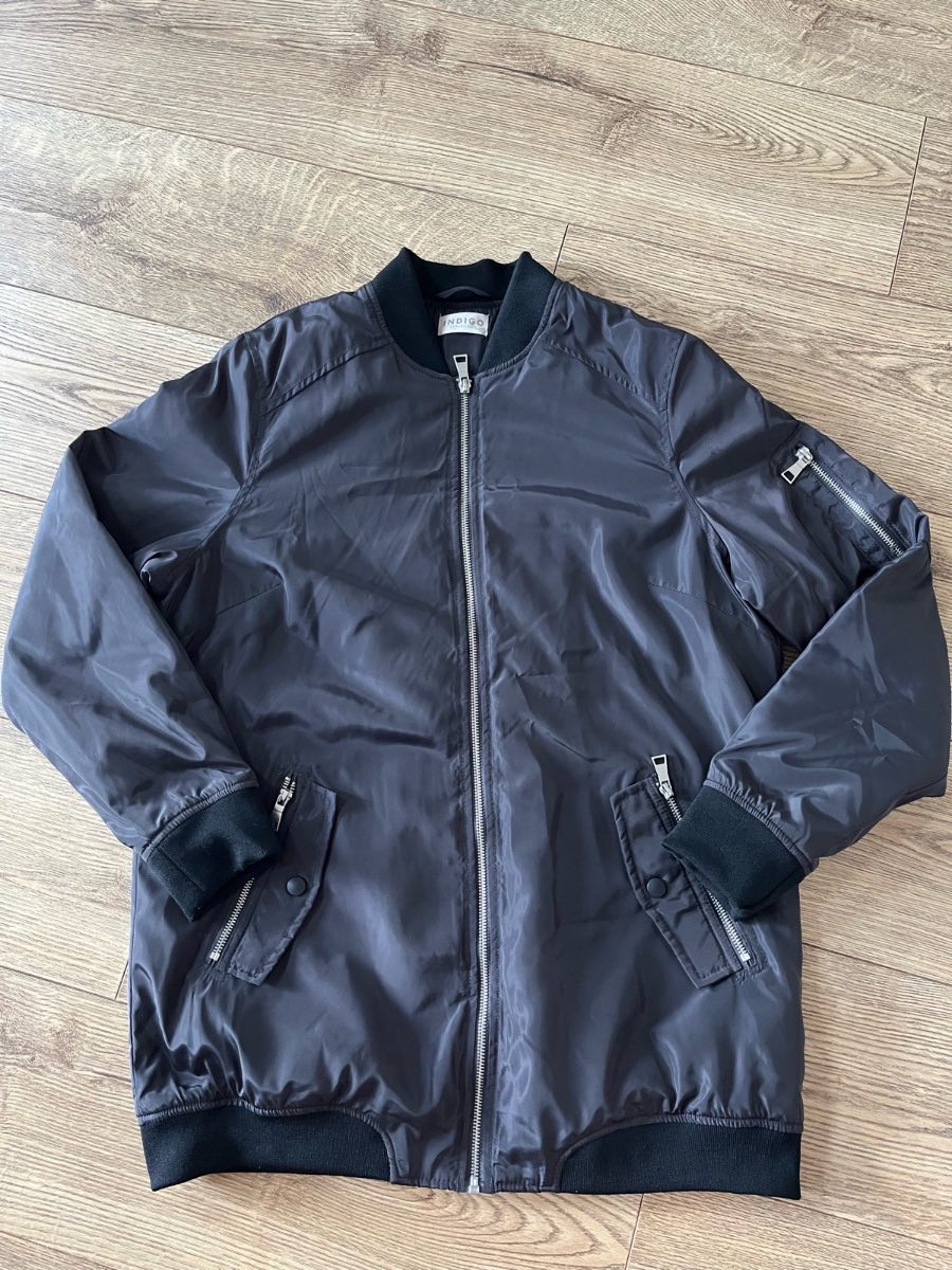 M&S Indigo Brown Bomber Jacket - Size 14 - Very Good Condition