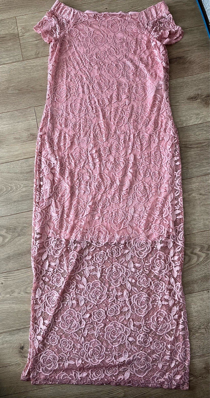 VILA Pink Lace Maxi Dress XL Very Good Condition