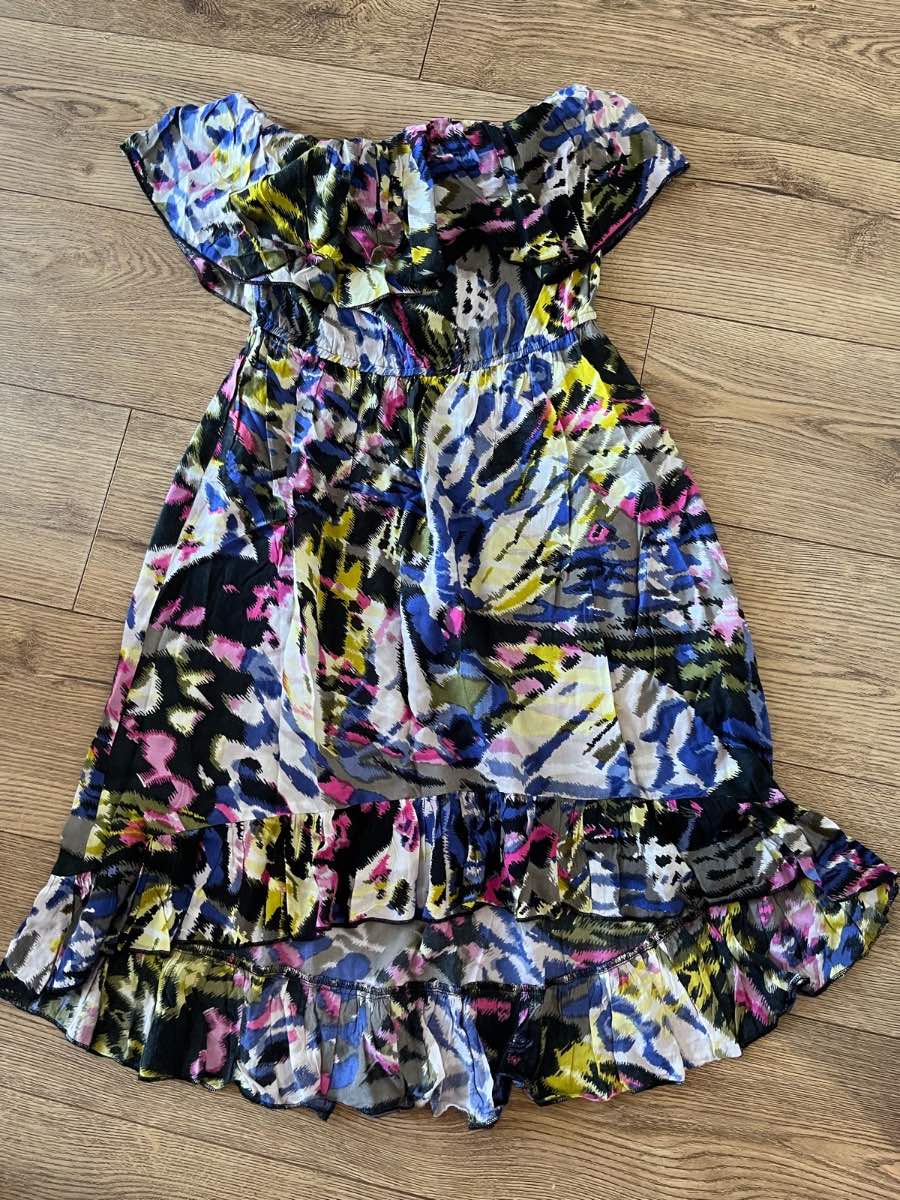 Y2K Fire Los Angeles Abstract Flowy Ruffle Sundress Size Medium