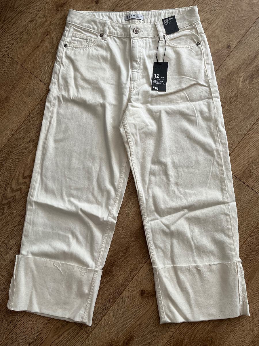 BNWT Primark Denim Co Cream Straight Leg Jeans - Size 12